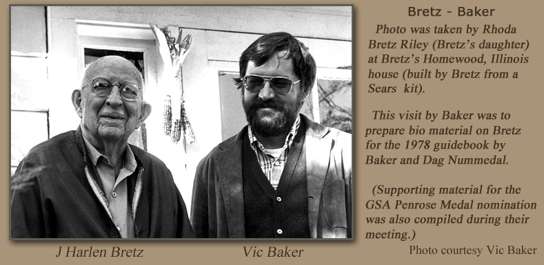J Harlen Bretz and Vic Baker - Photo by Rhoda Bretz Riley.