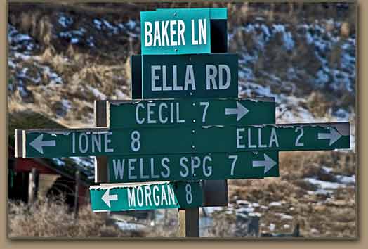 Umatilla Basin road sign.