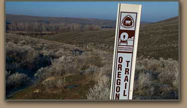 National Park Service Oregon Trail marker.